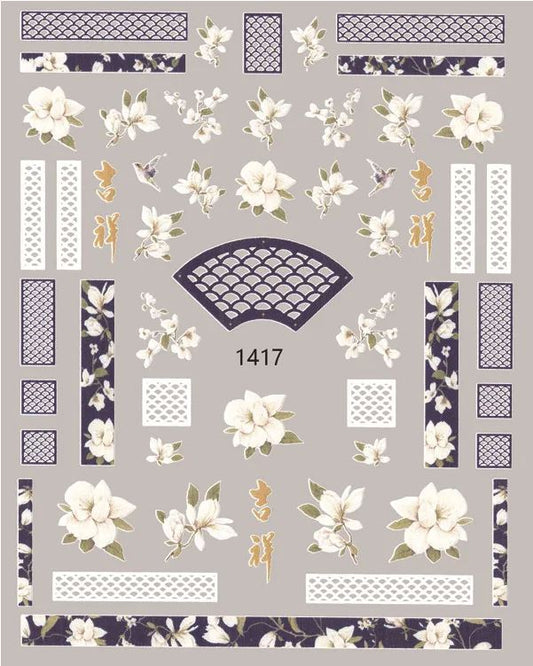 Nail Sticker Asiatische Blumen & Muster