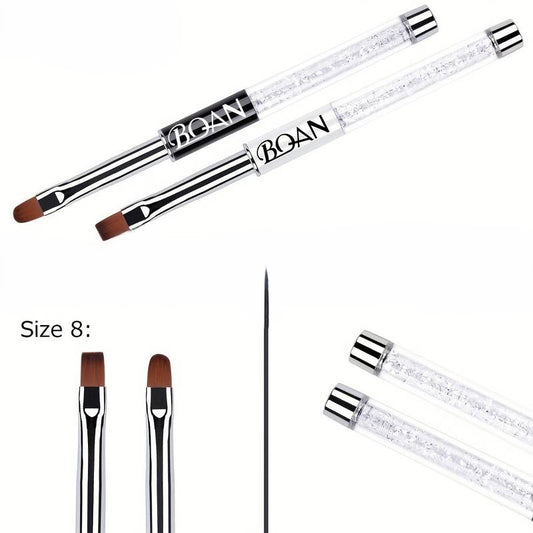 2-teiliges Nailart-Pinselset mit Strassgriff