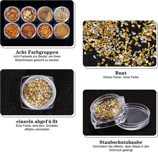 8 Box Glitzerpuder/ Glitzer Nagel Pailletten