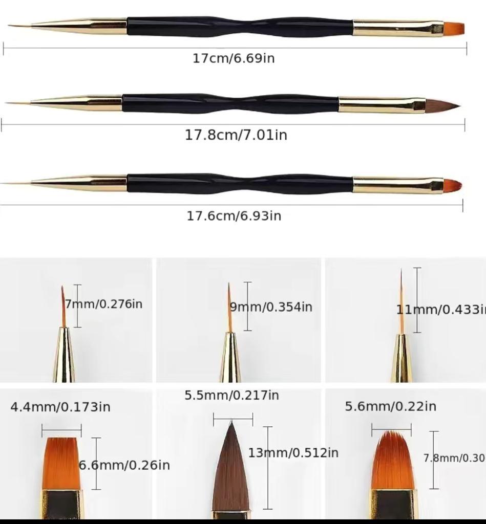 Doppel-Ende Nailart Pinsel Set