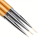 3er Nailart Pinsel Set (gold)
