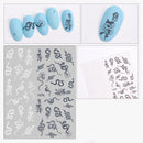 Nail Sticker Schlange Schwarz Weiß