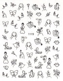 Nail Sticker Abstrakte Gesichter