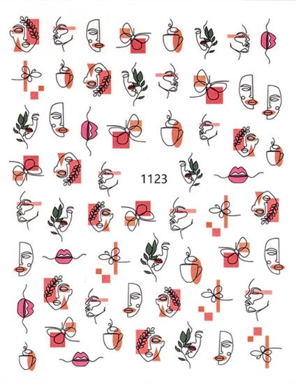 Nail Sticker Abstrakte Gesichter
