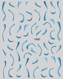 Nail Sticker Abstrakte Linien Blau 1
