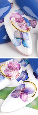 Nail Sticker Lila Blaue Blüten