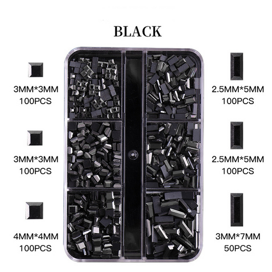 Strasssteine 6er Box Eckig