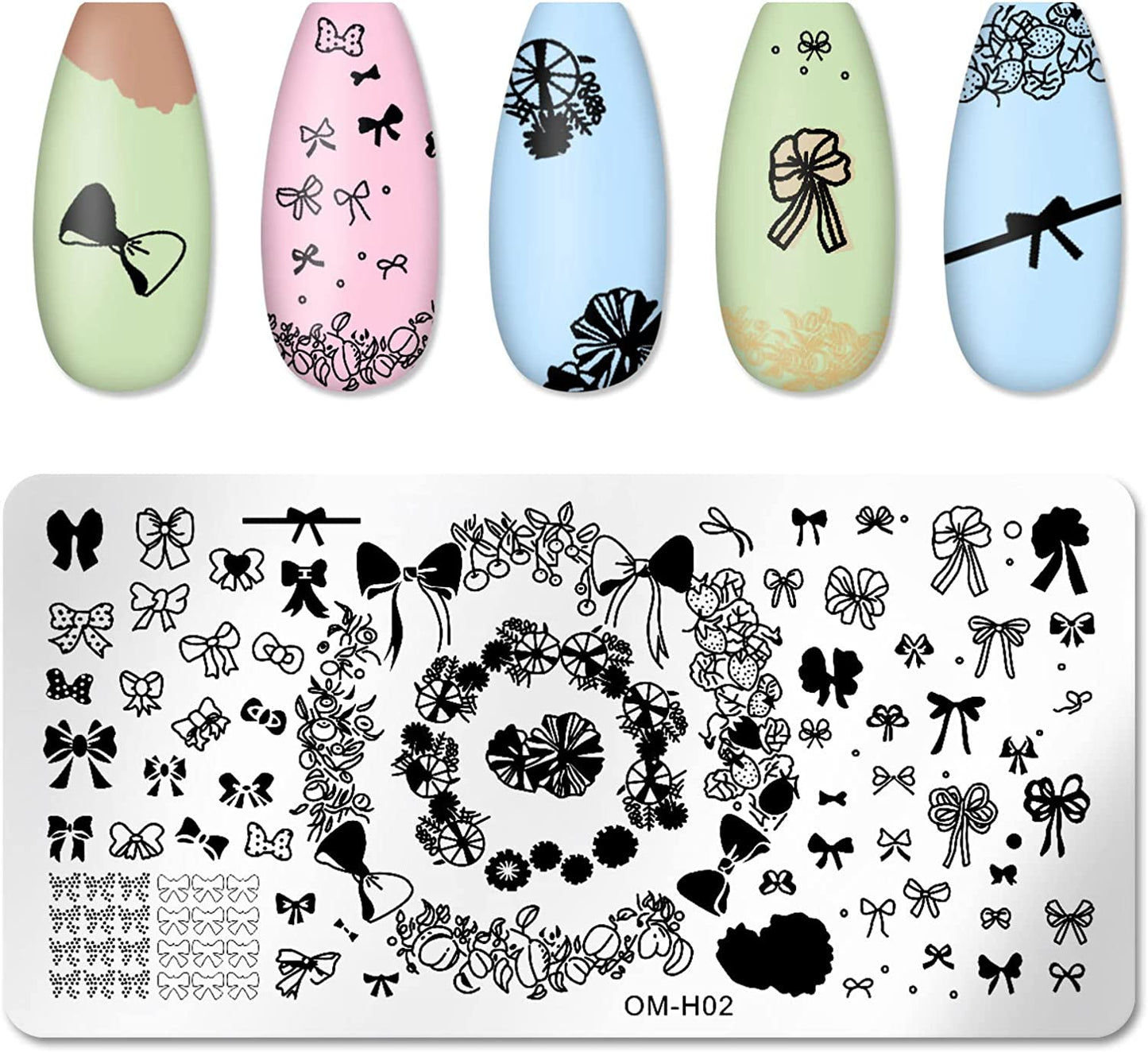 Stencilplader til neglestempling, mix 2