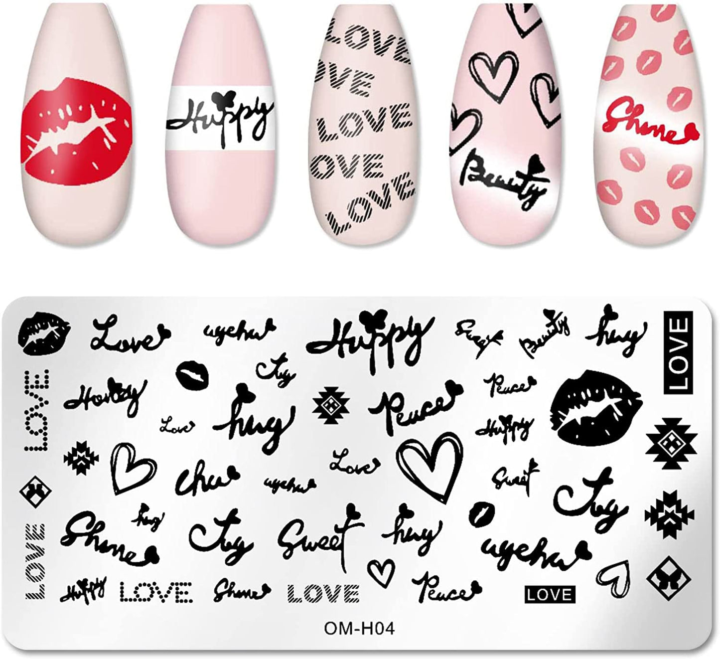 Stencilplader til neglestempling, mix 2
