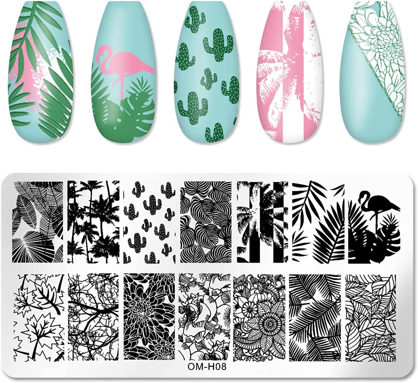 Stencilplader til neglestempling, mix 2