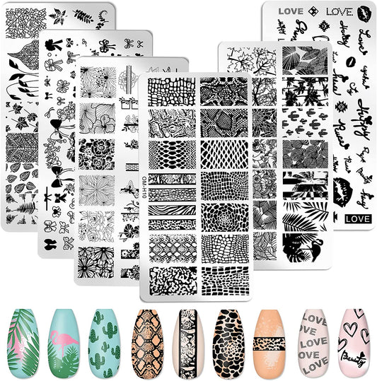 Schablonenplatten für Nagelstempel Mix 2