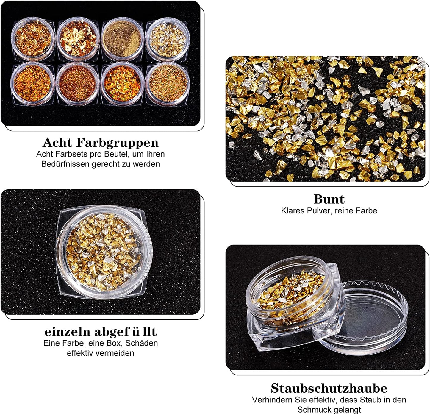 8 Box Glitzerpuder/ Glitzer Nagel Pailletten