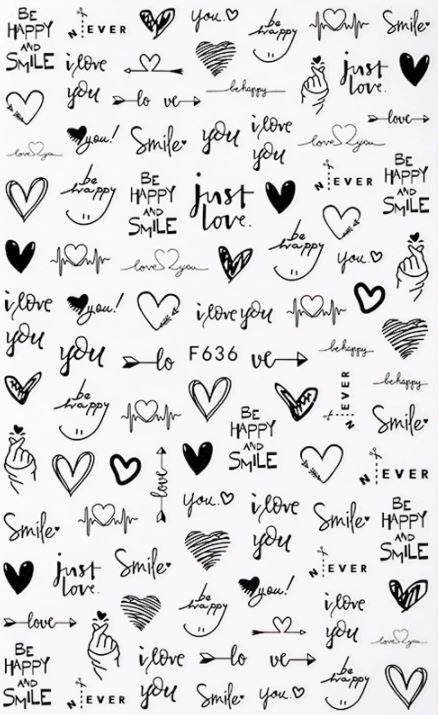 Nail Sticker I Love You & Herzen