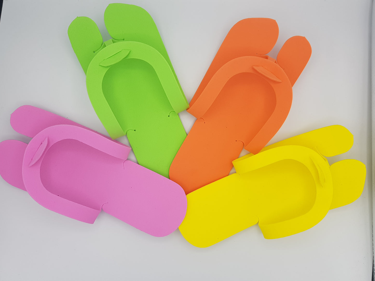 Engangs pedicure-tøfler, assorterede farver (12 par)