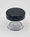Klar krukke med sort låg, 25 ml