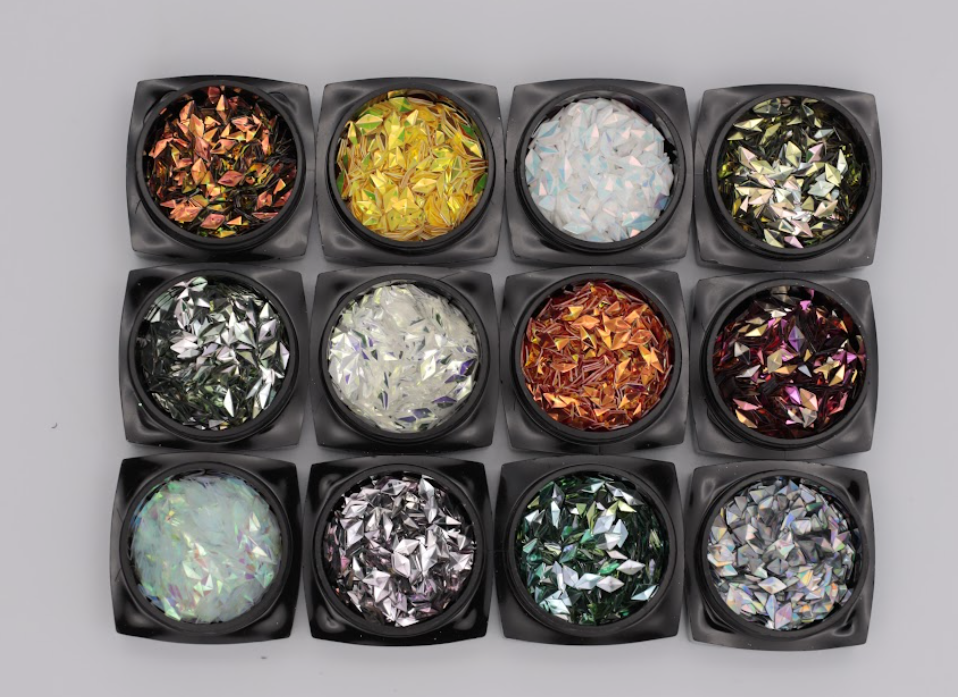 12  Dekorative Nageldesign Steine (Rauteförmig)
