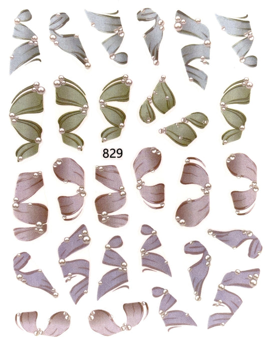 Nail Sticker Mehrfarbige Bänder