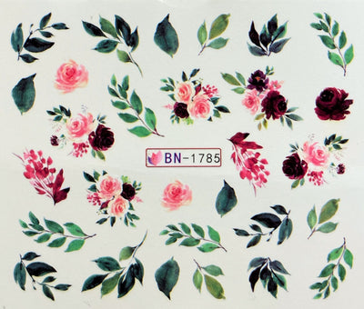 Nail Tattoo Grüne Blätter