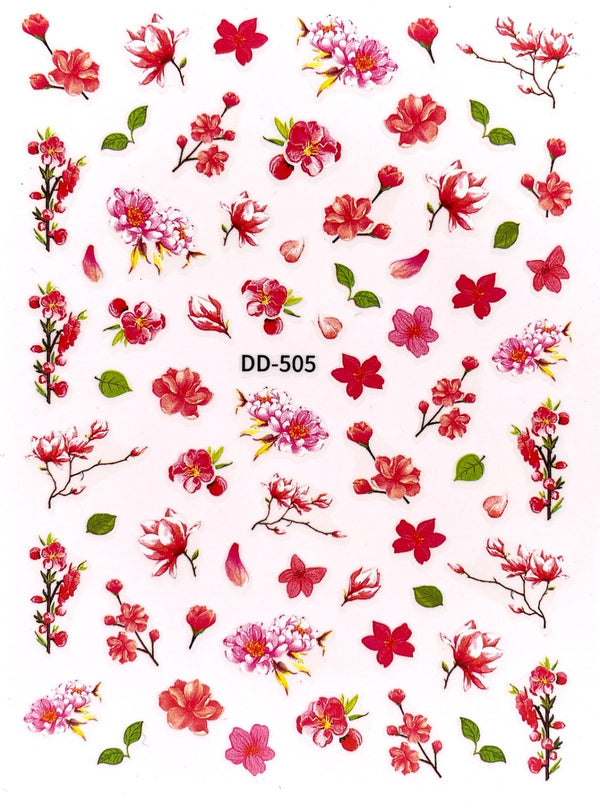 Nail Sticker Verschiedene Rosa Rote Blumen