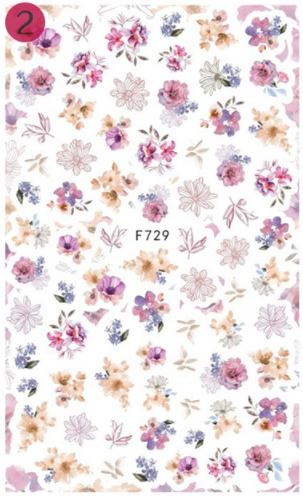 Nail Sticker Lila Blumen