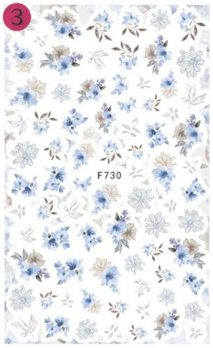 Nail Sticker Blaue Blumen