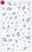 Nail Sticker Blaue Blumen