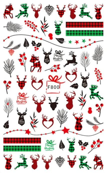 Nail Sticker Weihnachten Rentier