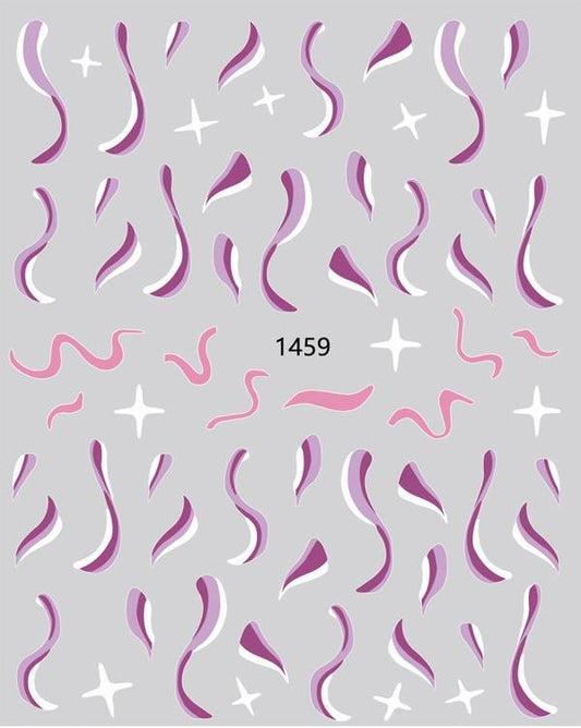 Nail Sticker Abstrakte Linien Lila