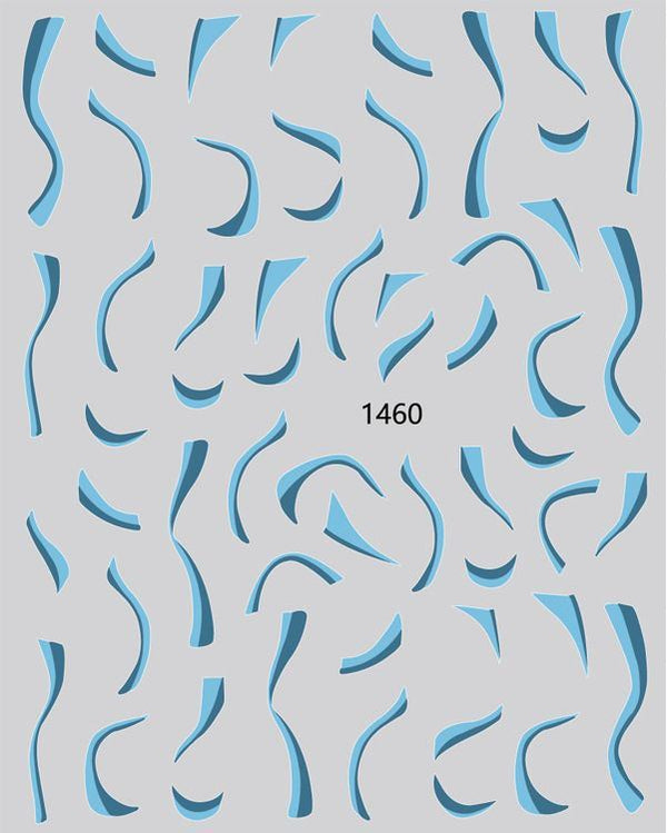 Nail Sticker Abstrakte Linien Blau 1