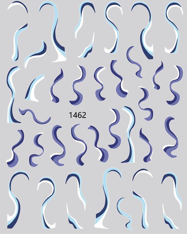 Nail Sticker Abstrakte Linien Blau 2