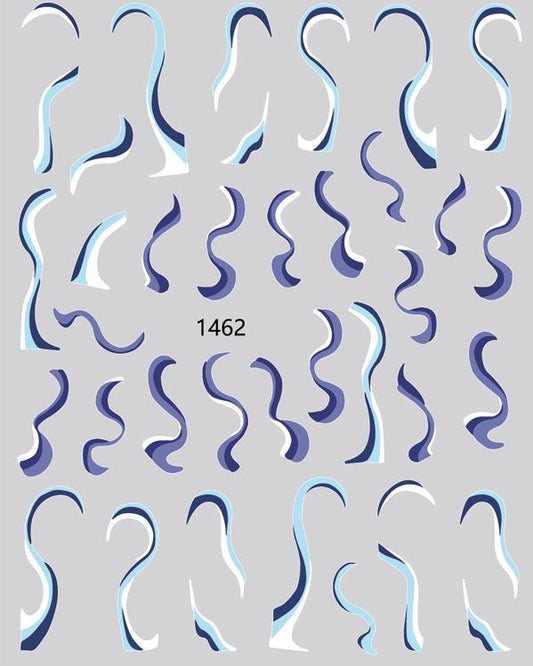 Nail Sticker Abstrakte Linien Blau 2