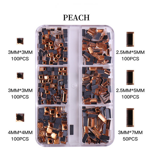 Strasssteine 6er Box Eckig