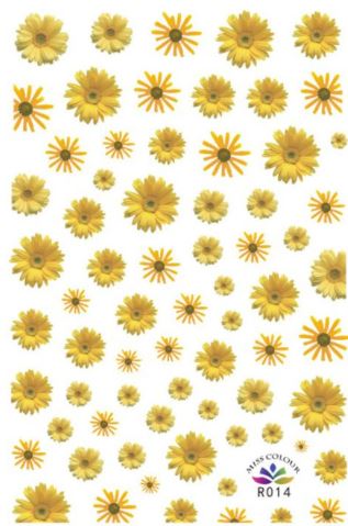 Nail Sticker Gelbe Gerbera Blumen