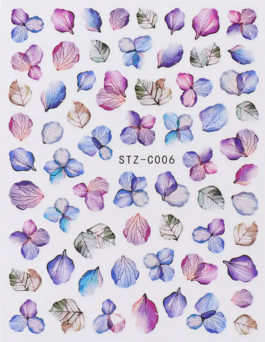 Nail Sticker Lila Blaue Blüten