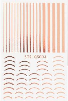 Nail Sticker French Line Rose/silber