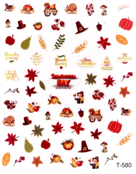 Nail Sticker Herbst Thanks Giving