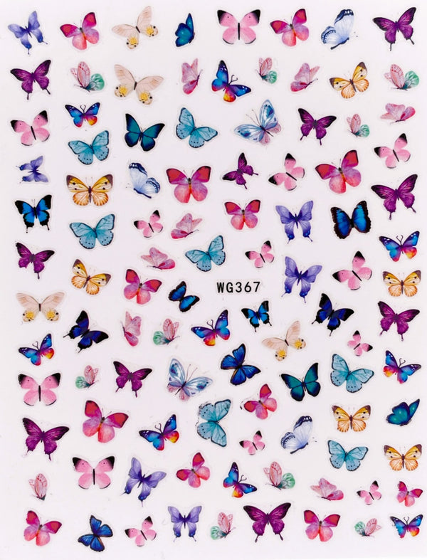 Nail Sticker Bunte Schmetterlinge