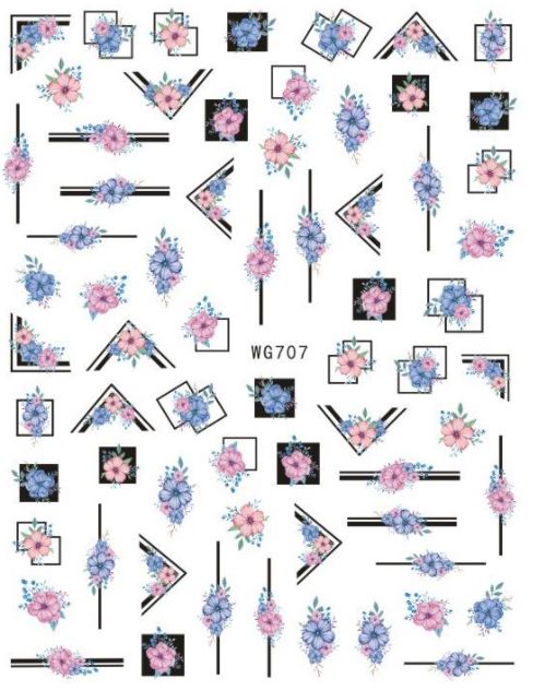 Nail Sticker Abstrakte Blumen 2