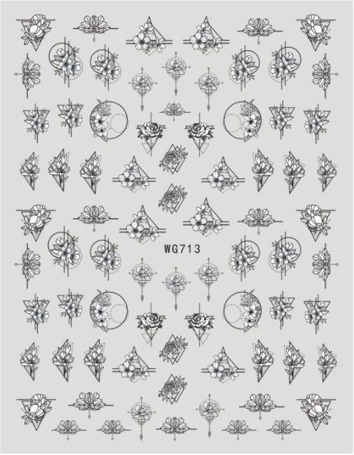Nail Sticker Blumen Tattoo
