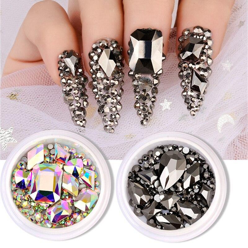 3D NailArt Gemischte Strasssteine Box